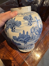 A very early Dutch Delftware jar depicting the life of Christ, 2nd quarter 17th C.