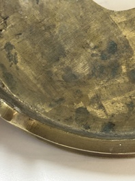 A large Chinese bronze 'Eight Immortals' censer and stand, Xuande mark, 19th C.