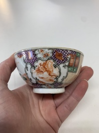 A collection of five Chinese Imari-style wares and one Canton famille rose cup, Kangxi/Qianlong