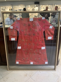 Two embroidered silk and cotton robes for the Straits or Peranakan market, Southeast Asia, 20th C.