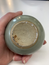 Eight Chinese Longquan celadon jarlets with floral design, Song/Yuan