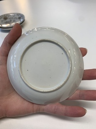 A collection of 24 Chinese blue, white and polychrome wares, 18th C.