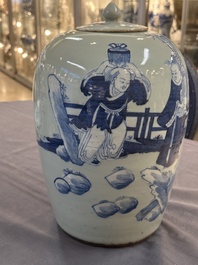 A collection of ten Chinese blue, white, famille rose and qianjiang cai wares, signed Yongzhen Shi 永真氏, 18/19th C.