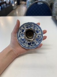 A collection of 24 Chinese blue, white and polychrome wares, 18th C.