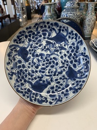 A collection of 24 Chinese blue, white and polychrome wares, 18th C.