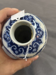 A collection of ten Chinese blue, white, famille rose and qianjiang cai wares, signed Yongzhen Shi 永真氏, 18/19th C.