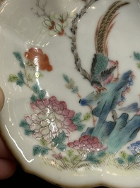 A collection of ten Chinese blue, white, famille rose and qianjiang cai wares, signed Yongzhen Shi 永真氏, 18/19th C.