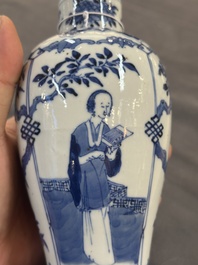 A collection of ten Chinese blue, white, famille rose and qianjiang cai wares, signed Yongzhen Shi 永真氏, 18/19th C.