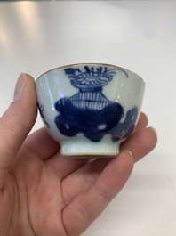 A collection of 24 Chinese blue, white and polychrome wares, 18th C.