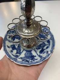 A collection of 24 Chinese blue, white and polychrome wares, 18th C.