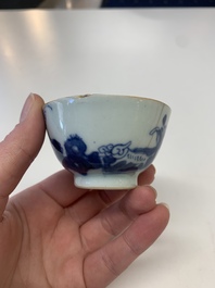 A collection of 24 Chinese blue, white and polychrome wares, 18th C.