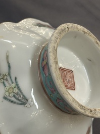 A collection of ten Chinese blue, white, famille rose and qianjiang cai wares, signed Yongzhen Shi 永真氏, 18/19th C.