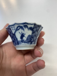 A collection of 24 Chinese blue, white and polychrome wares, 18th C.