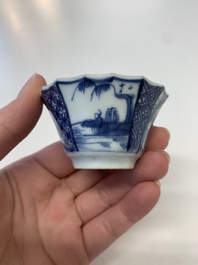 A collection of 24 Chinese blue, white and polychrome wares, 18th C.