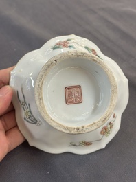 A collection of ten Chinese blue, white, famille rose and qianjiang cai wares, signed Yongzhen Shi 永真氏, 18/19th C.