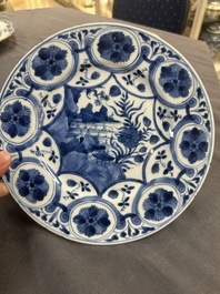 A collection of ten Chinese blue, white, famille rose and qianjiang cai wares, signed Yongzhen Shi 永真氏, 18/19th C.