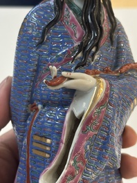 Four Chinese famille rose figures, Ge Yi Tai 戈益泰 mark, 19/20th C.