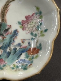 A collection of ten Chinese blue, white, famille rose and qianjiang cai wares, signed Yongzhen Shi 永真氏, 18/19th C.