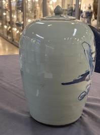 A collection of ten Chinese blue, white, famille rose and qianjiang cai wares, signed Yongzhen Shi 永真氏, 18/19th C.