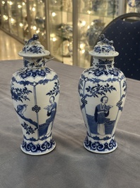 A collection of ten Chinese blue, white, famille rose and qianjiang cai wares, signed Yongzhen Shi 永真氏, 18/19th C.