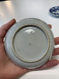 A collection of 24 Chinese blue, white and polychrome wares, 18th C.