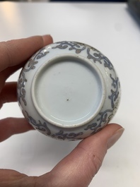A collection of 24 Chinese blue, white and polychrome wares, 18th C.