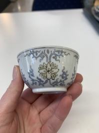 A collection of 24 Chinese blue, white and polychrome wares, 18th C.