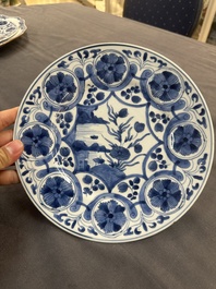 A collection of ten Chinese blue, white, famille rose and qianjiang cai wares, signed Yongzhen Shi 永真氏, 18/19th C.