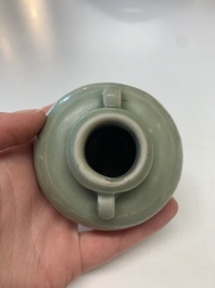Eight Chinese Longquan celadon jarlets with floral design, Song/Yuan