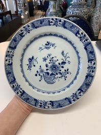 A collection of 24 Chinese blue, white and polychrome wares, 18th C.