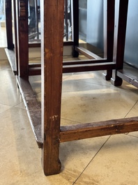 A pair of Chinese wooden 'horseshoe' chairs, 19/20th C.