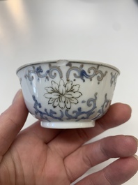 A collection of 24 Chinese blue, white and polychrome wares, 18th C.