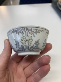 A collection of 24 Chinese blue, white and polychrome wares, 18th C.