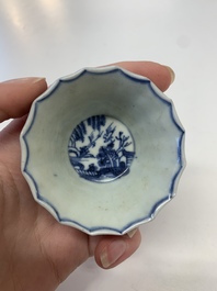 A collection of 24 Chinese blue, white and polychrome wares, 18th C.