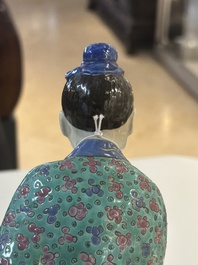 Four Chinese famille rose figures, Ge Yi Tai 戈益泰 mark, 19/20th C.
