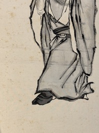 Xie Zhiguang 謝之光 (1899-1976): 'Qilin, sage and boy', ink on silk