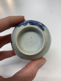 A collection of 24 Chinese blue, white and polychrome wares, 18th C.