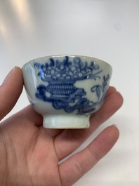 A collection of 24 Chinese blue, white and polychrome wares, 18th C.
