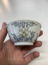 A collection of 24 Chinese blue, white and polychrome wares, 18th C.