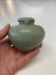 Eight Chinese Longquan celadon jarlets with floral design, Song/Yuan