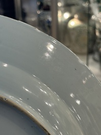Seven Chinese blue, white, Imari-style and famille rose plates, Kangxi/Qianlong