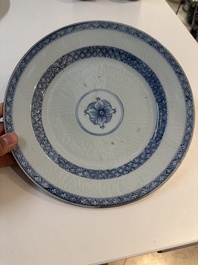 Seven Chinese blue, white, Imari-style and famille rose plates, Kangxi/Qianlong
