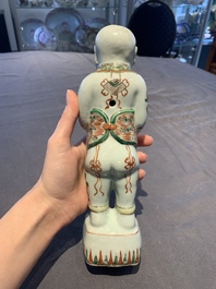 A pair of Chinese famille verte He He Er Xian models, 18/19th C.