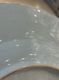 Seven Chinese blue, white, Imari-style and famille rose plates, Kangxi/Qianlong