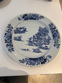 Seven Chinese blue, white, Imari-style and famille rose plates, Kangxi/Qianlong