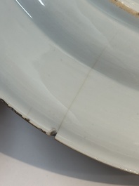 Seven Chinese blue, white, Imari-style and famille rose plates, Kangxi/Qianlong