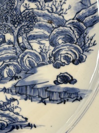 Seven Chinese blue, white, Imari-style and famille rose plates, Kangxi/Qianlong