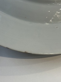 Seven Chinese blue, white, Imari-style and famille rose plates, Kangxi/Qianlong