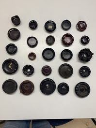 A large collection of 91 Chinese wooden stands, 19/20th C.