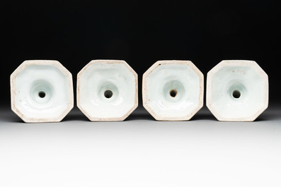 A set of four Chinese Imari-style candlesticks, 18th C.